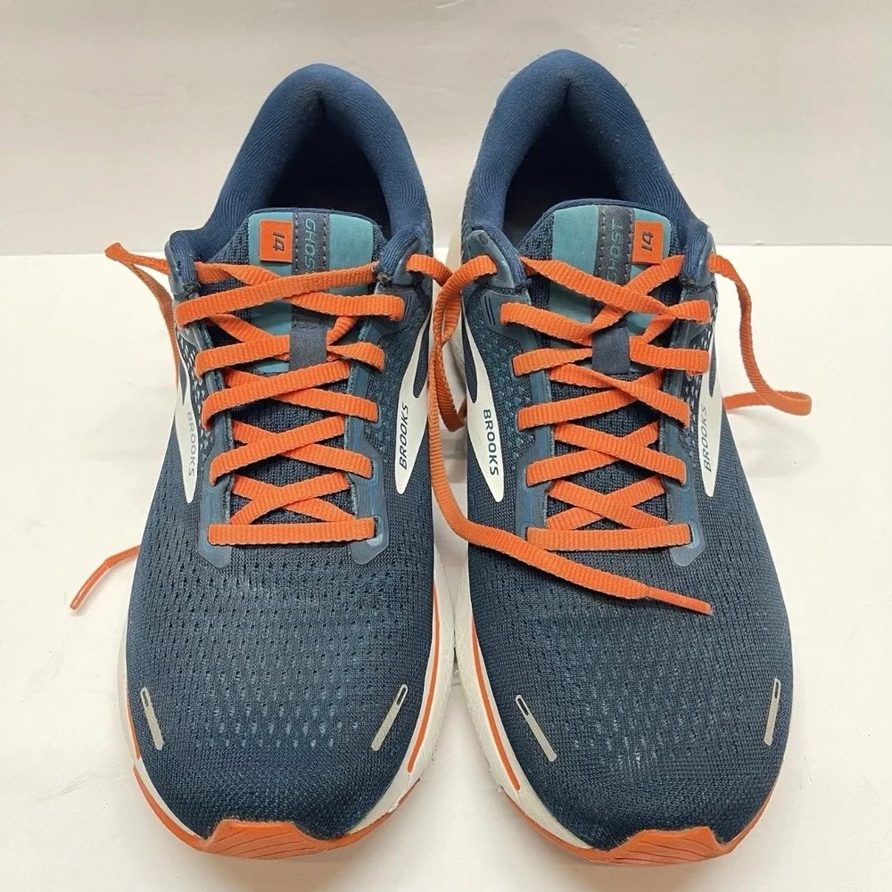Brooks Ghost 14 Running Shoes Mens 9.5 DNA LOFT Mesh Blue Orange Solid